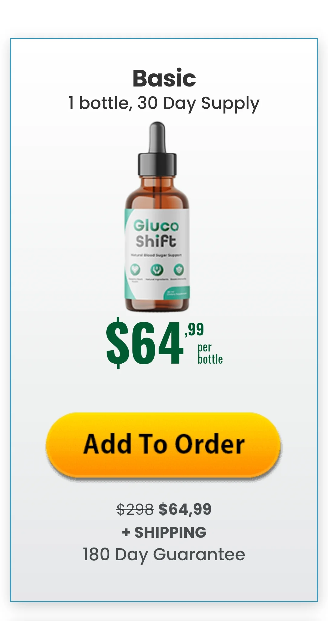 GlucoShift™ 1 bottle pricing